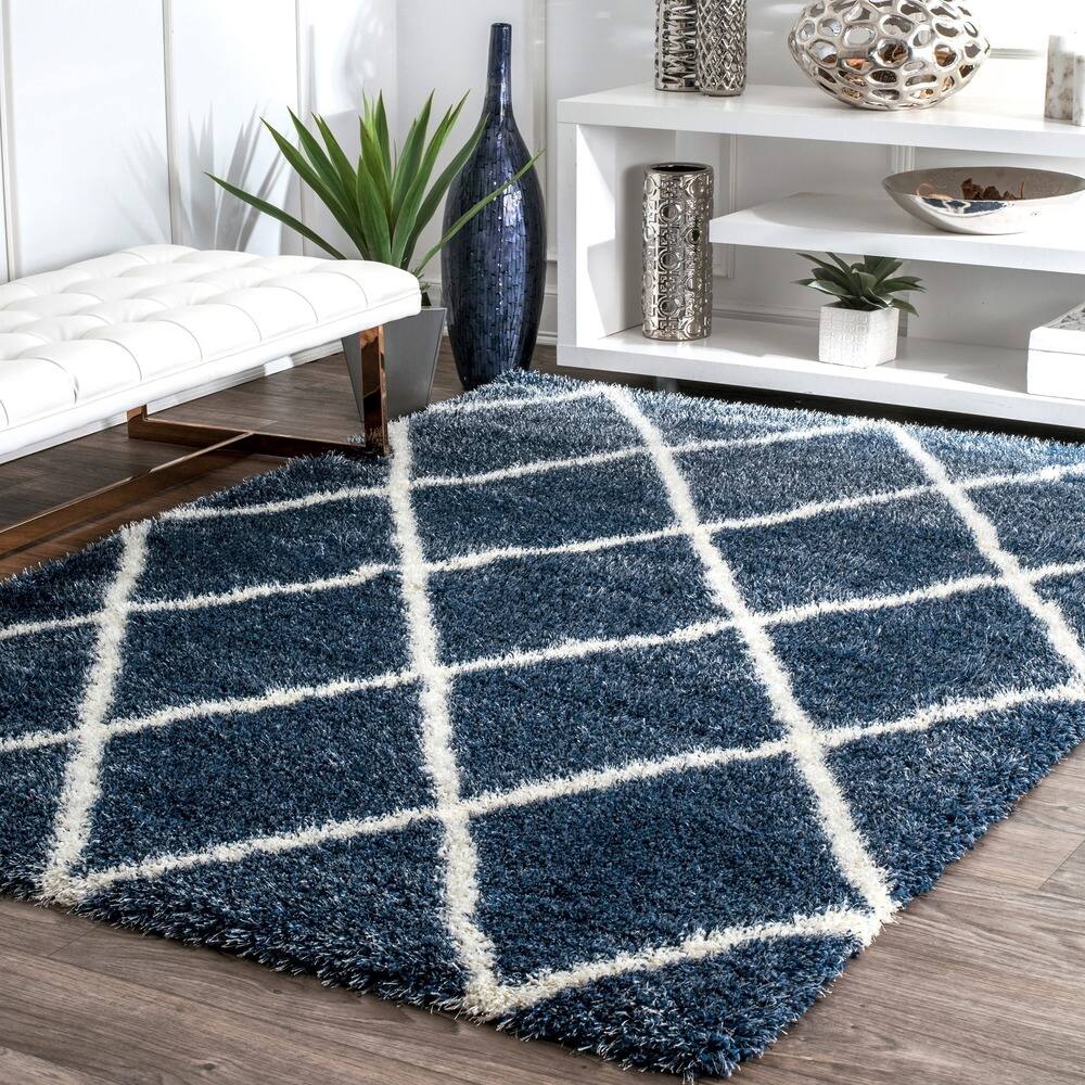 Nuloom Machine Made Diamond Shag Area Rug
