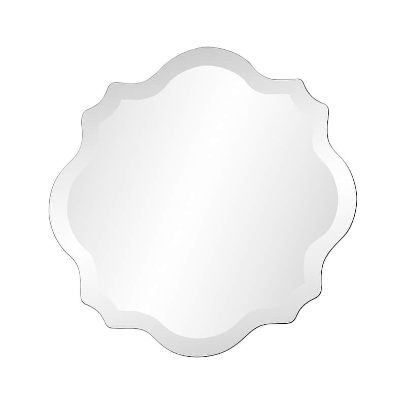 Allan Andrews Copper Grove Scalloped Edge Frameless Gasperaux Wall Mirror - 16 x 16
