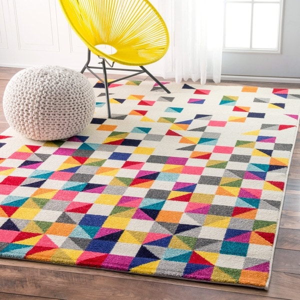 Taylor & Olive Lurleen Contemporary Triangle Mosaic Multicolor Rug