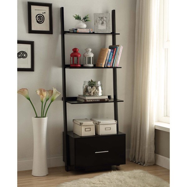 Copper Grove Helena Ladder Bookcase with File Drawer