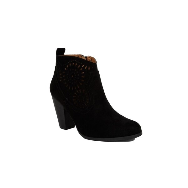 chunky heel ankle bootie