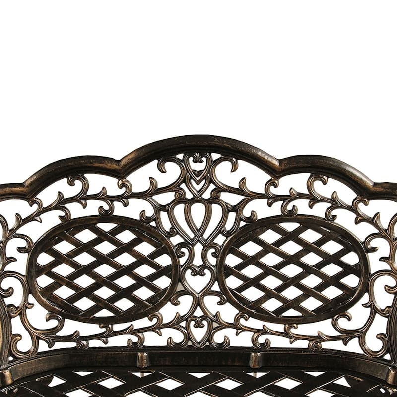 Ornate Traditional Outdoor Bronze Patio Garden Aluminum Loveseat