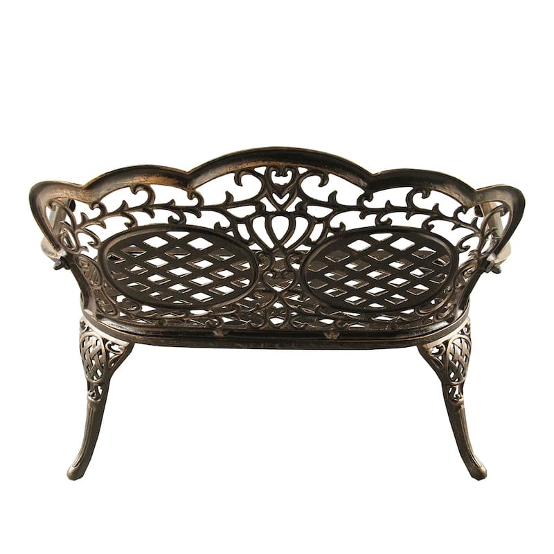 Ornate Traditional Outdoor Bronze Patio Garden Aluminum Loveseat