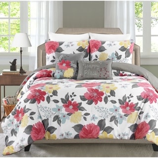 Details about   Comfy Bedding Frame Jacquard Microfiber King 5-piece Comforter Set Gray 