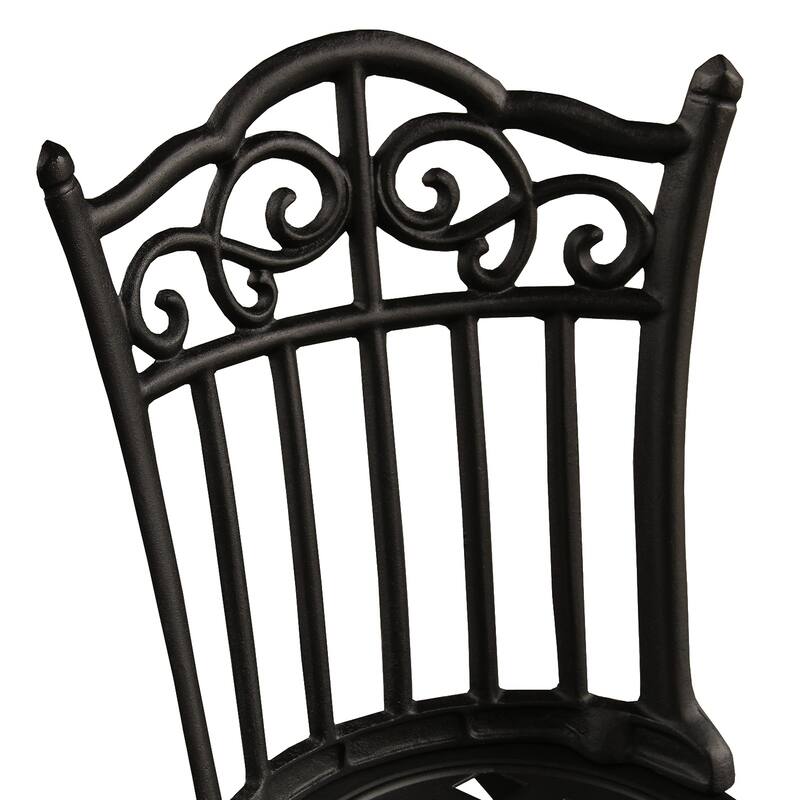 Outdoor Patio Garden Aluminum 3 Piece Bistro Set in Sand Black