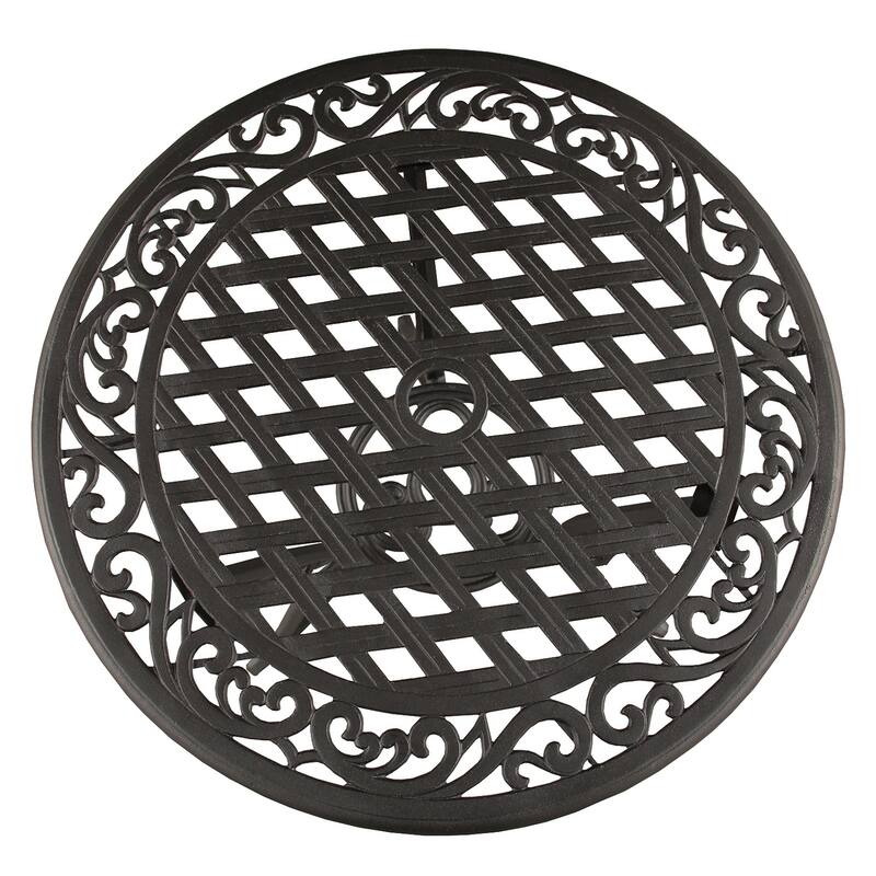 Outdoor Patio Garden Aluminum 3 Piece Bistro Set in Sand Black