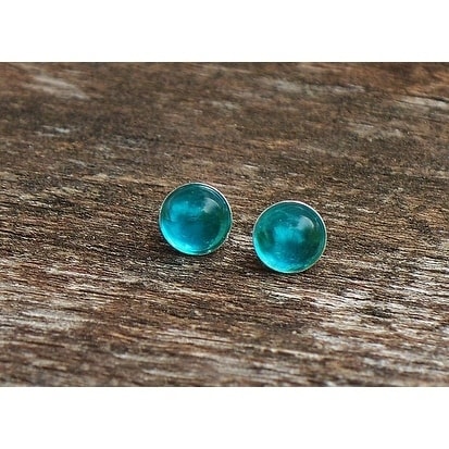 Handmade Recycled Vintage Aquamarine Mason Jar Sterling Silver Handmade Recycled Vintage Aquamarine Mason Jar Sterling Silver Post Earrings United States