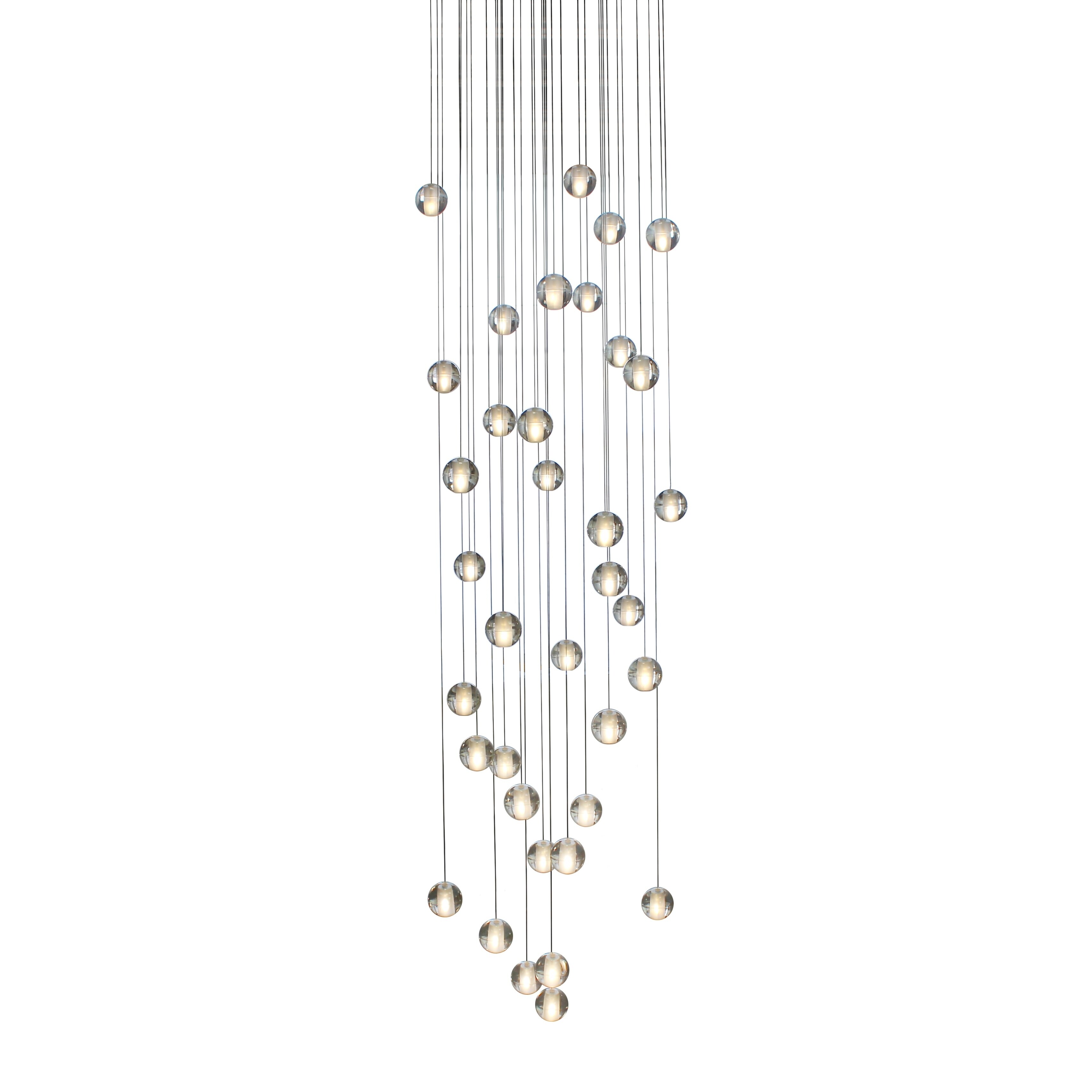 Orion 36 Light Floating Glass Globe LED Chandelier, Brushed Nickel - N/A - Chandeliers For Bedrooms by Overstock.com