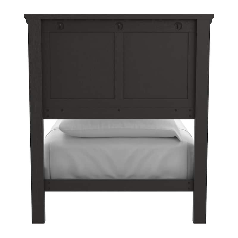 Farmhouse Basics Rustic Black Finish Panel Bed Set