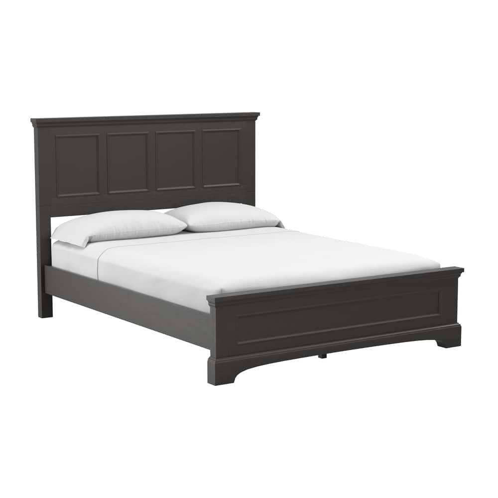 Farmhouse Basics Rustic Black Finish Panel Bed Set