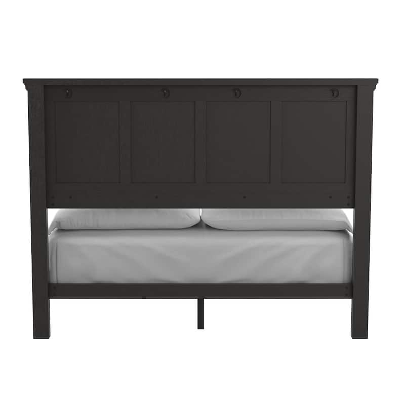 Farmhouse Basics Rustic Black Finish Panel Bed Set