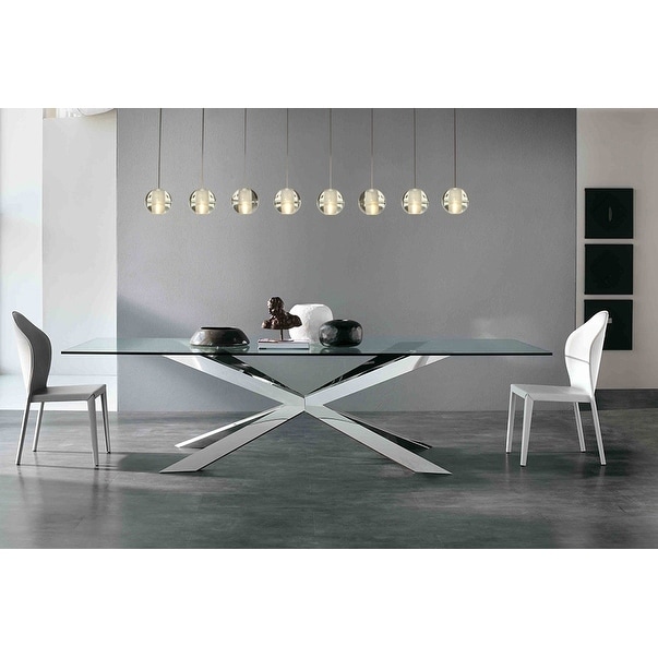 Orion 8 Light Rectangular Glass Globe LED Chandelier, Brushed Nickel - N/A - Chandeliers For Bedrooms by Overstock.com