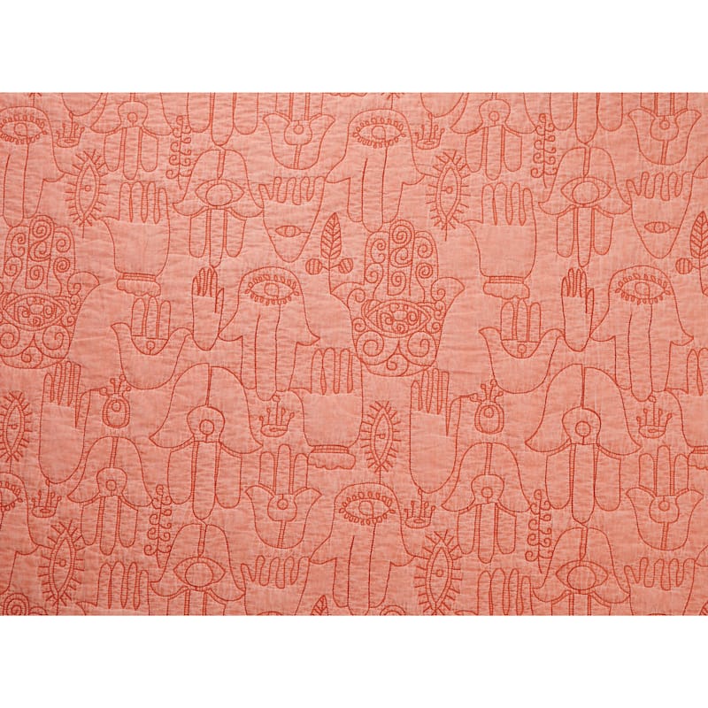 Hamsa Terracotta 3-Piece Quilt Set by Jungalow - King