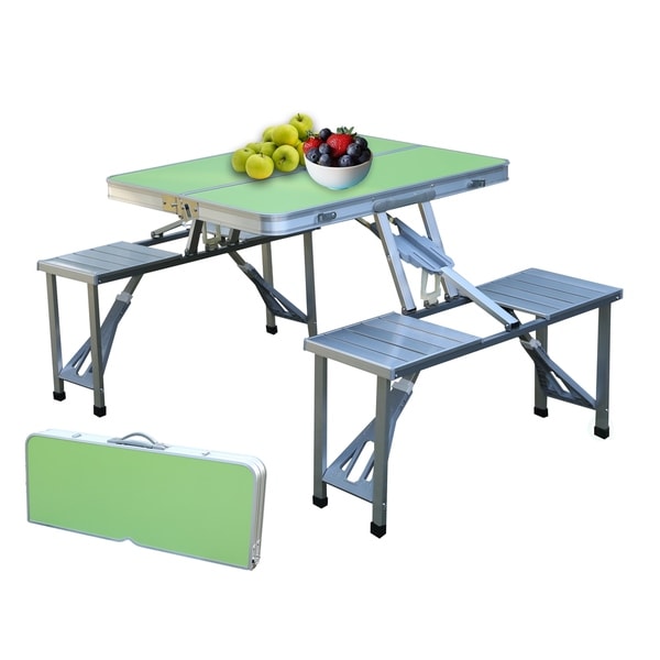 Shop Aluminum Portable Picnic Folding Table with Two ...