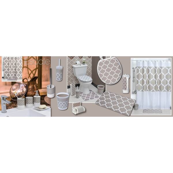 Escal Collection Bathroom Accessories Set Taupe 5 Pieces Bathroom Accessories Set Taupe