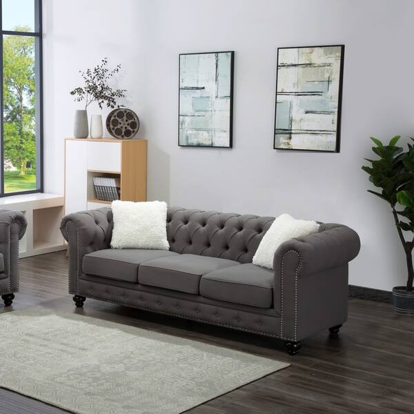 Shop Best Quality Furniture Grey Chesterfield Sofa With