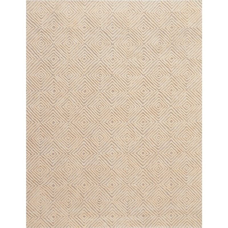 Nourison Modern Geometric Hand-tufted Area Rug - 8' x 10'6" - Taupe/Ivory - Rectangle