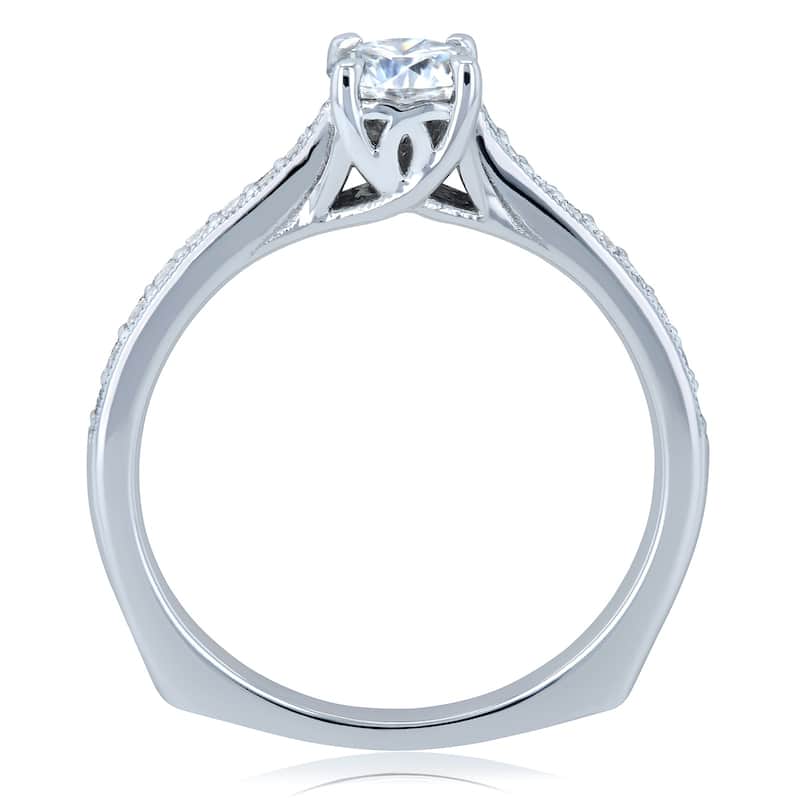 Annello by Kobelli 14k Gold 5/8ct TDW Round Diamond Square European Shank Trellis Engagement Ring (HI, I1-I2)