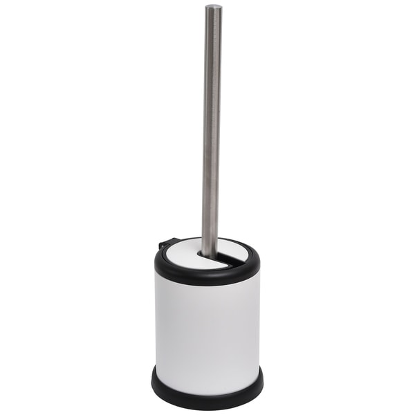Evideco Bathroom Toilet Bowl Brush Holder With Folding Lid Evideco Bathroom Toilet Bowl Brush Holder With Folding Lid White