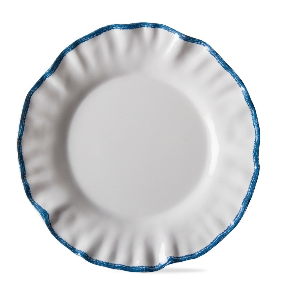 TAG Ruffle Rim Melamine Salad Plate Set Of 4 White White eBay