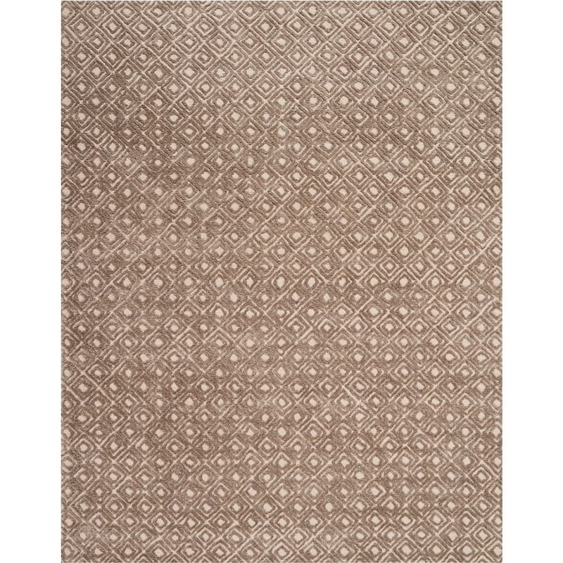 Nourison Modern Diamond Hand-tufted Area Rug - 3'9" x 5'9" - Taupe - Runner/Rectangle