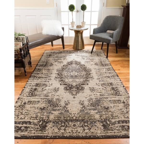 Shop Natural Area Rugs Vintage Oriental Arbor Polyester Rectangle Rug 6 X9 Brown 6 X 9 Overstock 20539261