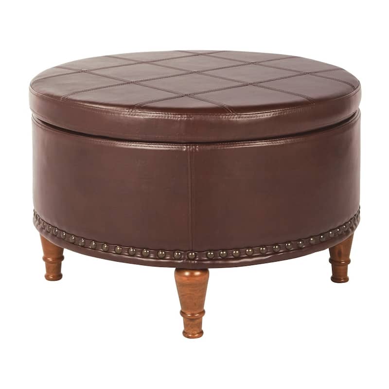 Gracewood Hollow Kuimba Storage Ottoman with Antique Nailheads