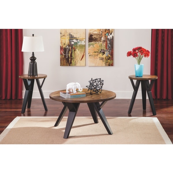 Ingel Contemporary Two-Tone 3-Piece Table Set
