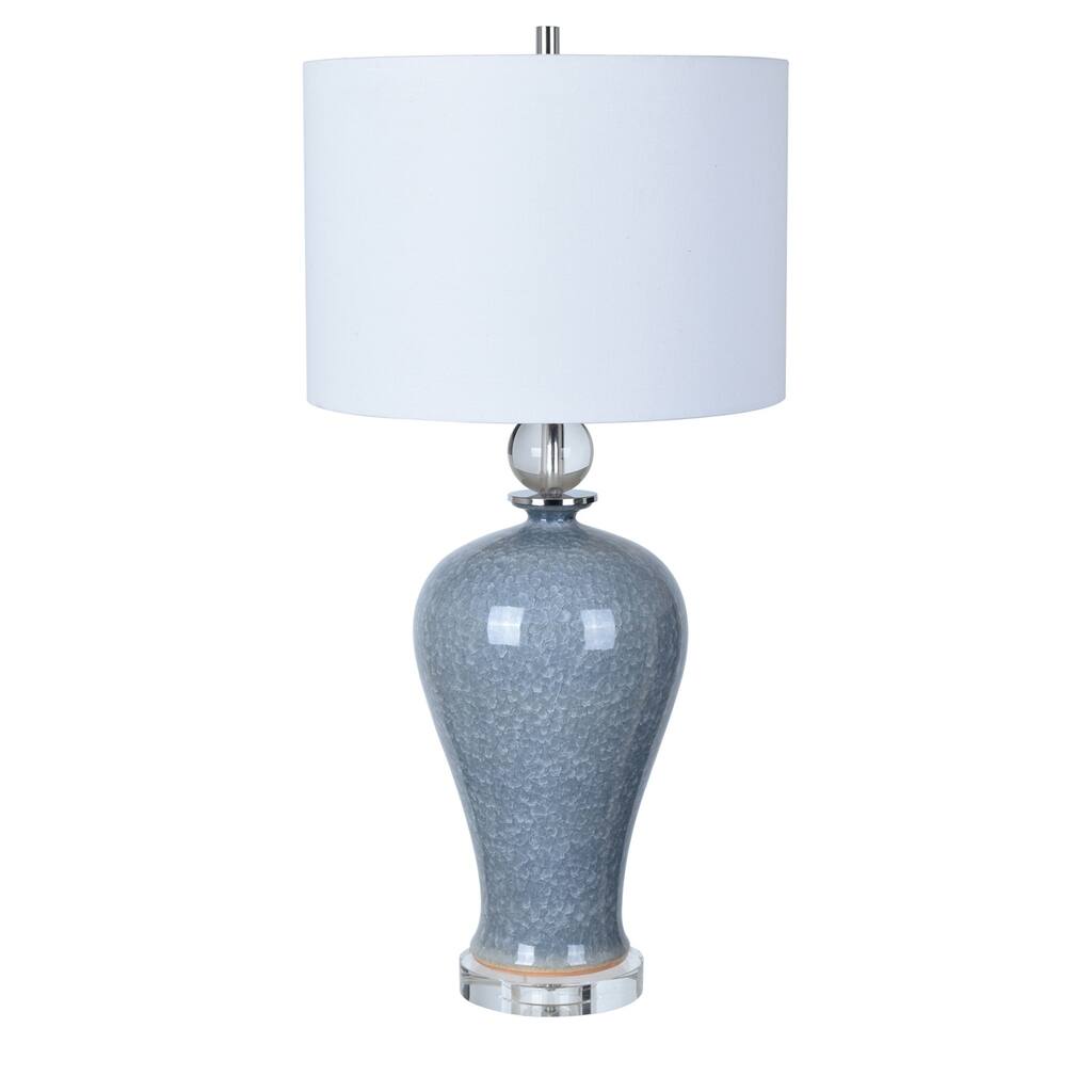 Ambient Blue Lead Crystal Base 30.5-inch Table Lamp - N/A