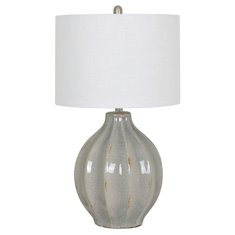 Perry Grey 28-inch Ceramic Table Lamp - N/A - N/A