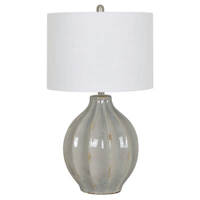 Perry Grey 28-inch Ceramic Table Lamp - N/A