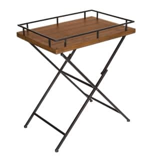 Rustic Tv Tray Tables Online At Our Best Living Kate And Laurel Mcdowell Tray Table Rustic Brown