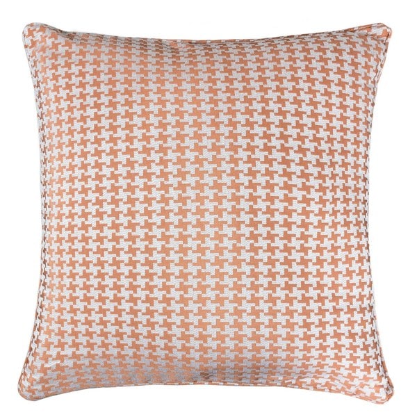 Jacquard Cotton Throw Pillow Cover, Orange Houndstooth Modern Silk Plaid Textured Sofa Couch Decorative Pillow 20 x 20 Inch. Opens flyout.