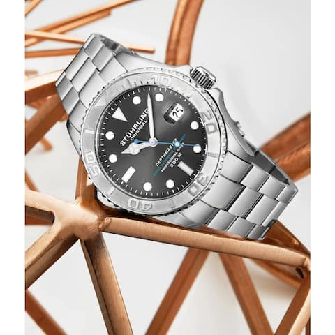 Stuhrling Original Men's Swiss Automatic Stainless Steel Professional "DEPTHMASTER" Dive Watch, 200 Meters Water Resistant