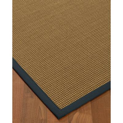 NaturalAreaRugs Crossroads Sisal Area Rug Hand-Woven Marine Border (6' x 9') - 6' x 9'