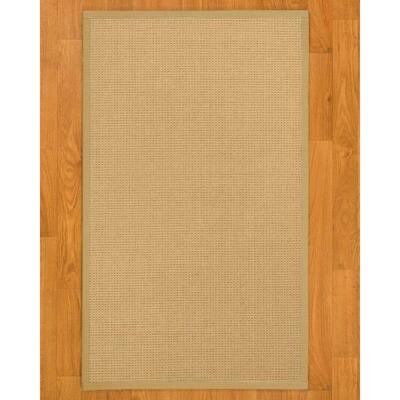 Natural Area Rugs 100%, Natural Fiber Handmade Chunky Logan, Beige Sisal Rug, Sage Border - 6' x 9'
