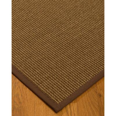NaturalAreaRugs Sandstone Sisal Area Rug Hand-Woven Brown Border (6' x 9') - 6' x 9'
