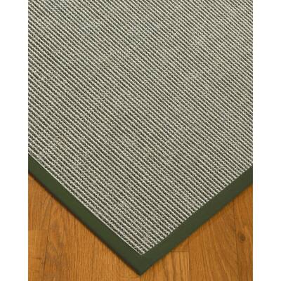 NaturalAreaRugs Barton Sisal Area Rug Hand-Woven Green Border (6' x 9') - 6' x 9'