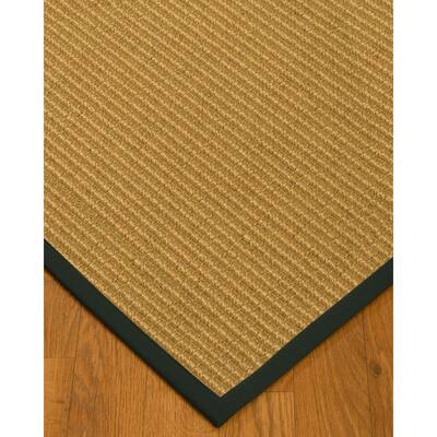 NaturalAreaRugs Lucca Sisal Area Rug Hand-Woven Onyx Border (6' x 9') - 6' x 9'