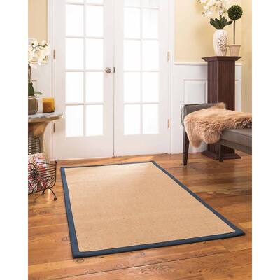 Natural Area Rugs 100%, Natural Fiber Handmade Victoria, Beige Wool/Sisal Rug, Marine Border - 8' x 10'