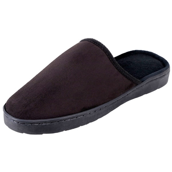 Shop Men S Indoor Washable Solid Suede House Slippers Free