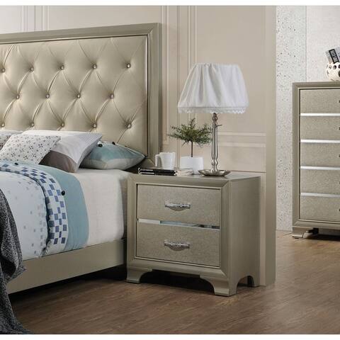 Acme Carine 2-Drawer Nightstand in Champagne