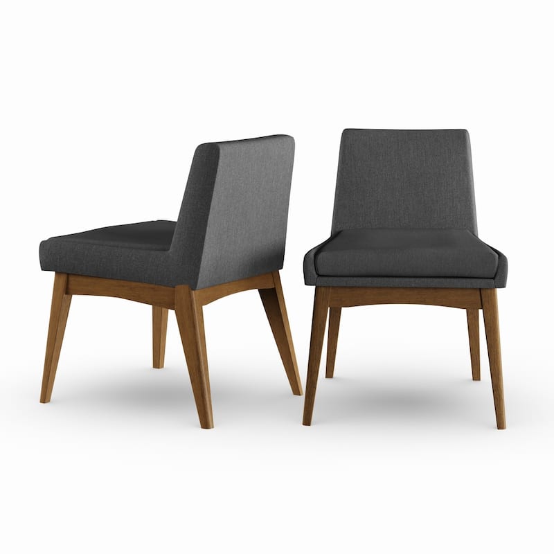 Carson Carrington Lillestrom Mid-Century Fabric Dining Side Chair 2-Piece Set - Grey