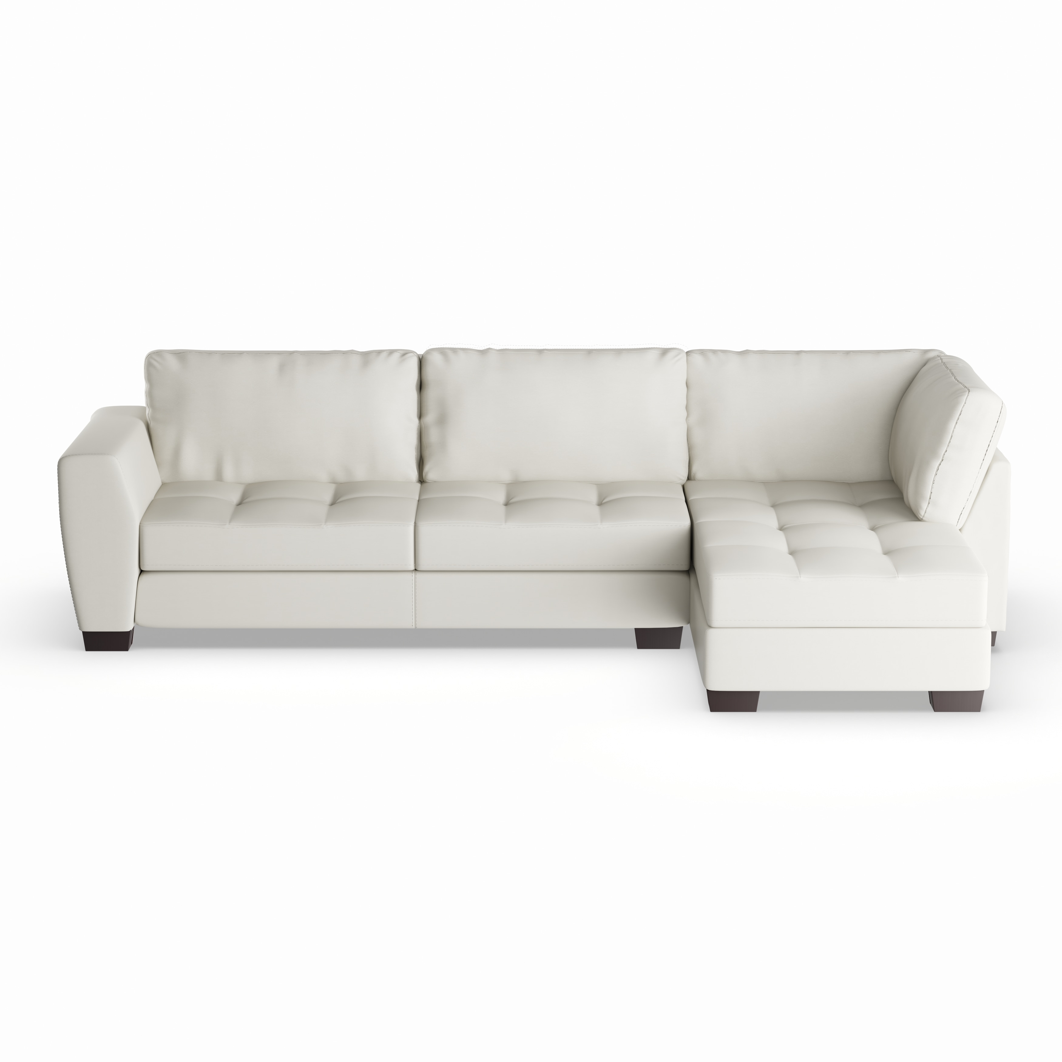 Strick Bolton Milles White Leather Modern Sectional Sofa Set With Right Facing Chaise Strick Bolton Milles White Leather Modern Sectional Sofa Set With Right Facing Chaise