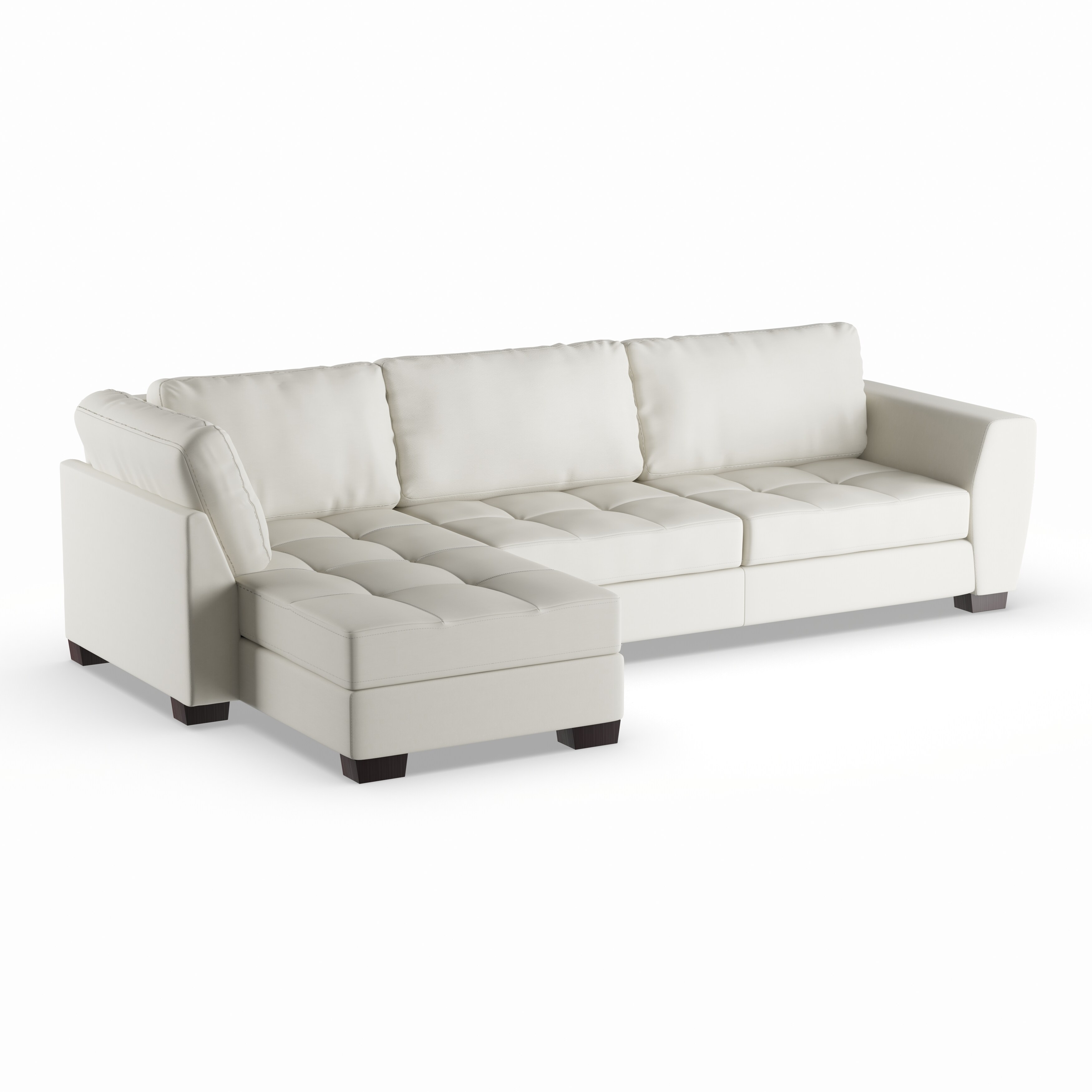 Strick Bolton Milles White Leather Modern Sectional Sofa Strick Bolton Milles White
