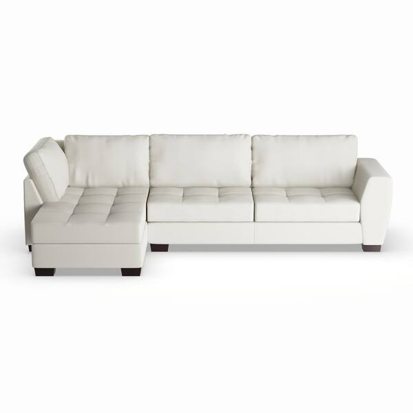 Shop Strick Bolton Milles White Leather Modern Sectional Sofa