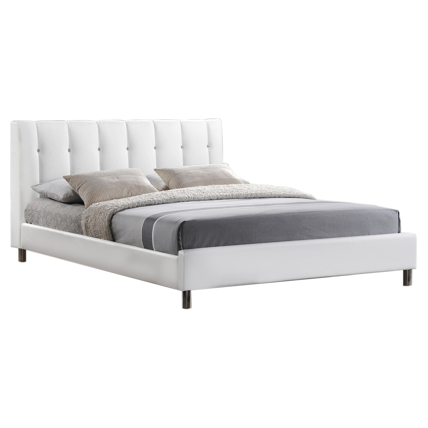 Baxton Studio Vino Modern Queen size Bed with Upholstered