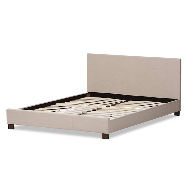 Porch & Den Cordova Contemporary Upholstered Platform Bed - Full - Beige