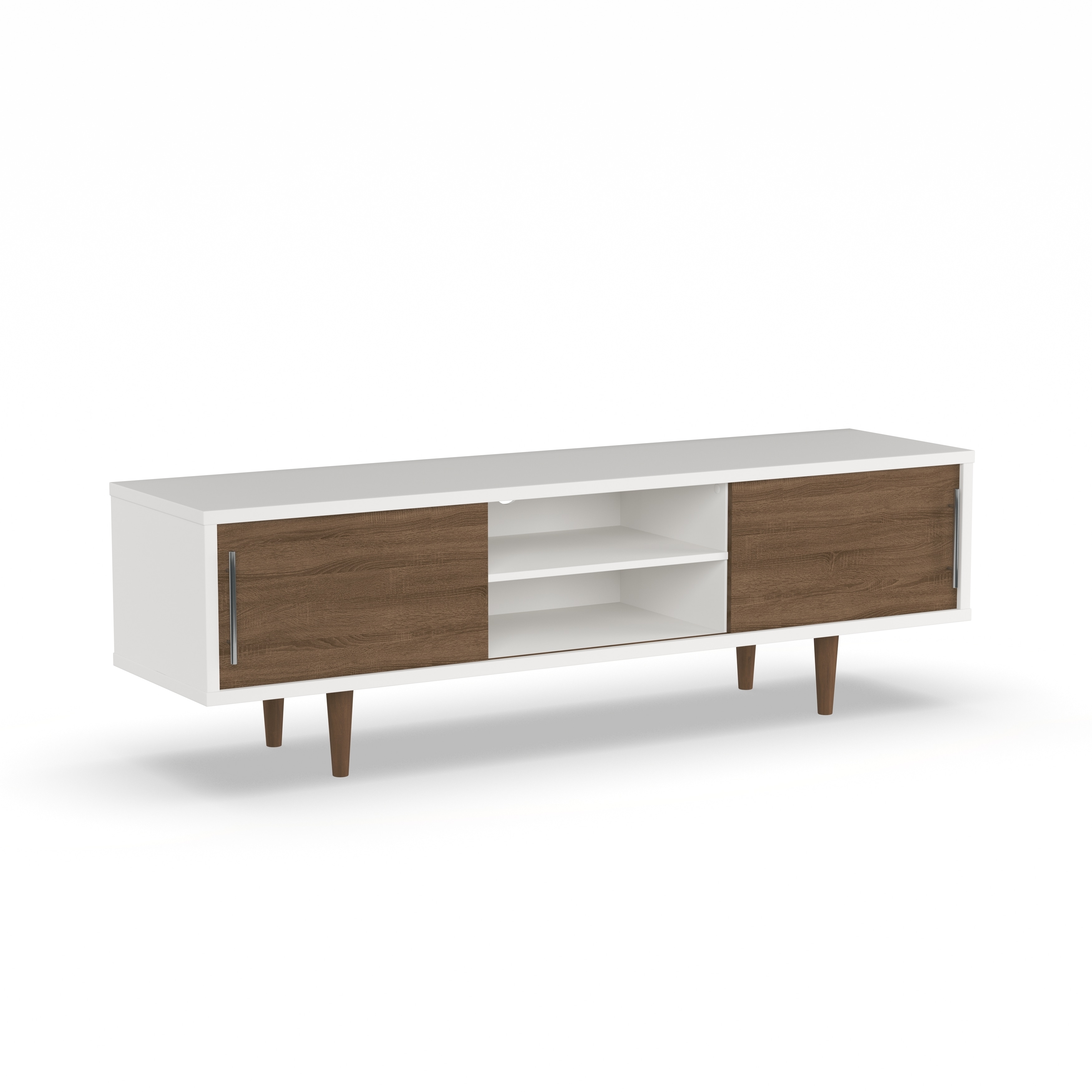 Carson Carrington Sater Mid Century White And Brown Tv Stand Carson Carrington Sater Mid