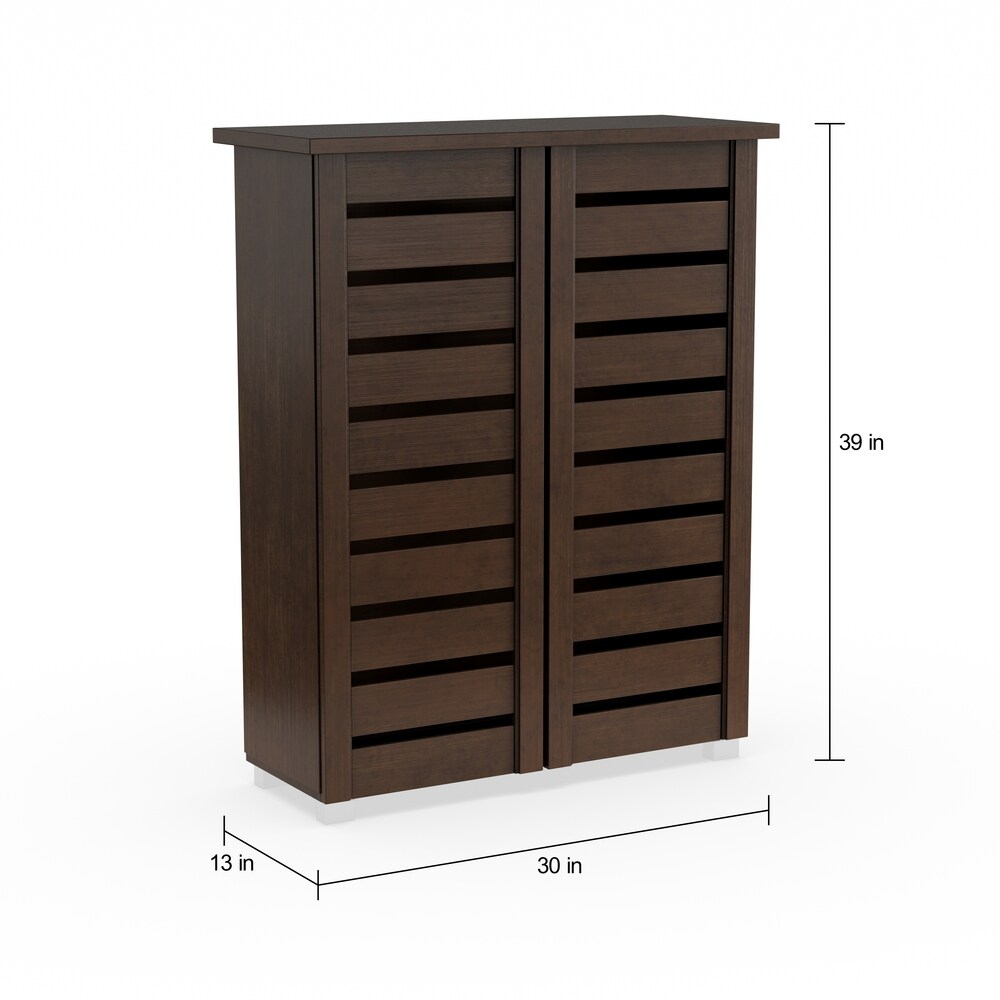 Shop Black Friday Deals On Porch Den Nurmi Dark Brown 2 Door Shoe Cabinet On Sale Overstock 20543566